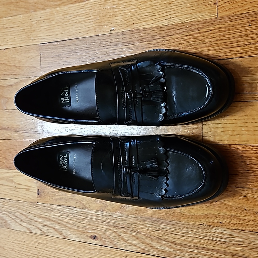 Nunn Bush Men's Leather "Dress Flex" Black Shoes size 13
